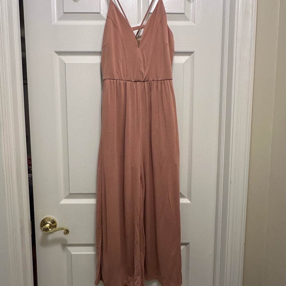 Sienna Sky Strapless Blush Jumpsuit